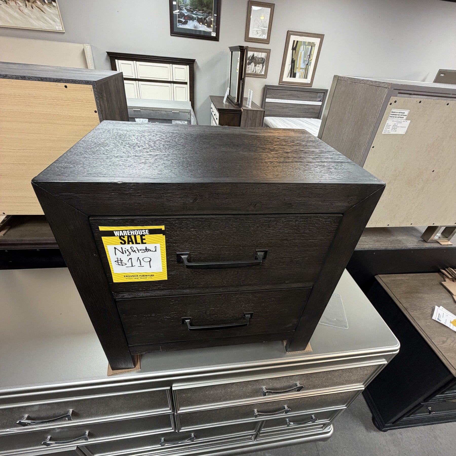 Charcoal Timber Nightstand