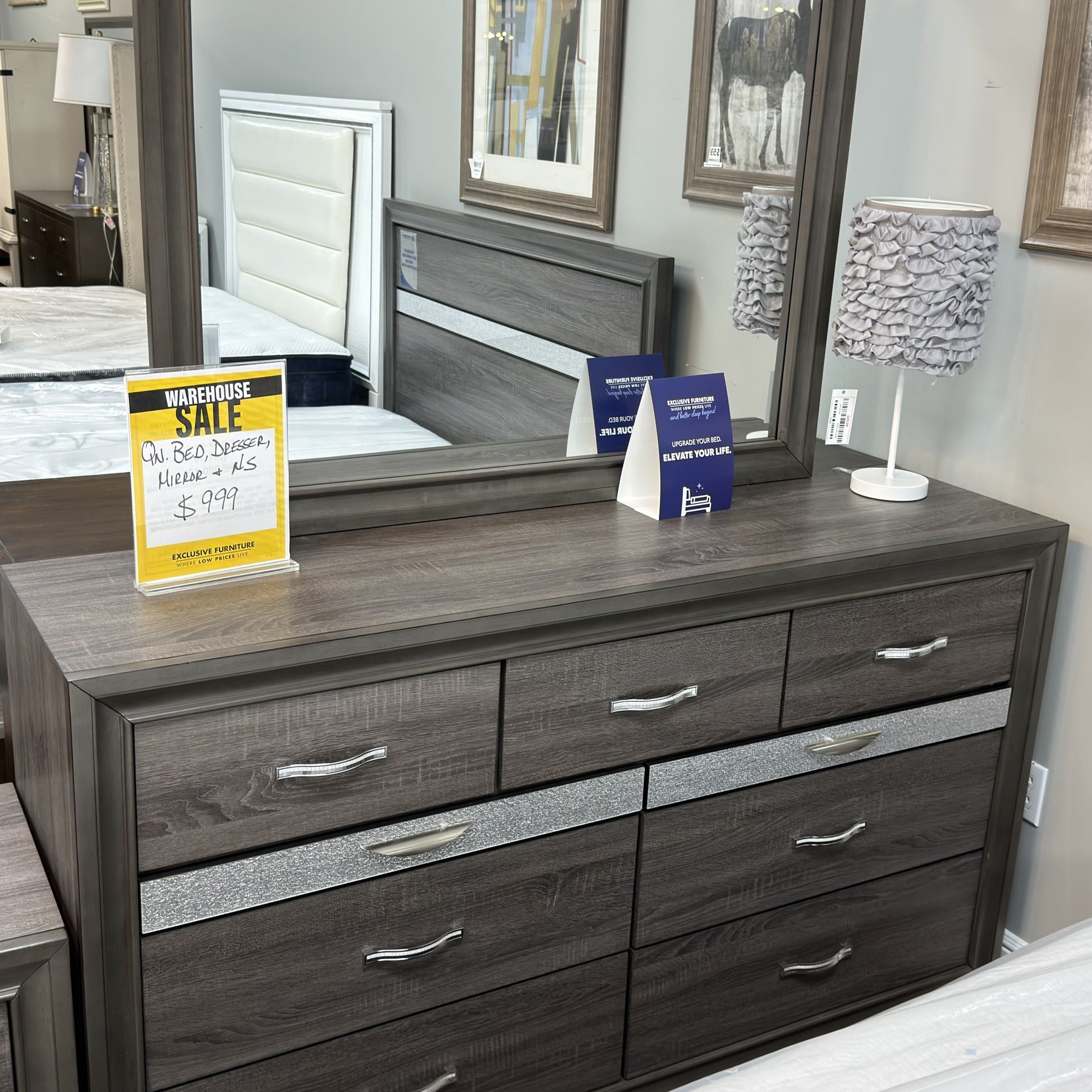 Ember Root Queen Bed, Dresser, Mirror, Nightstand