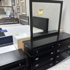 Gilded Dresser Mirror & 1 Nightstand