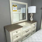 Lunar Plank Kind Bed, Dresser, Mirror