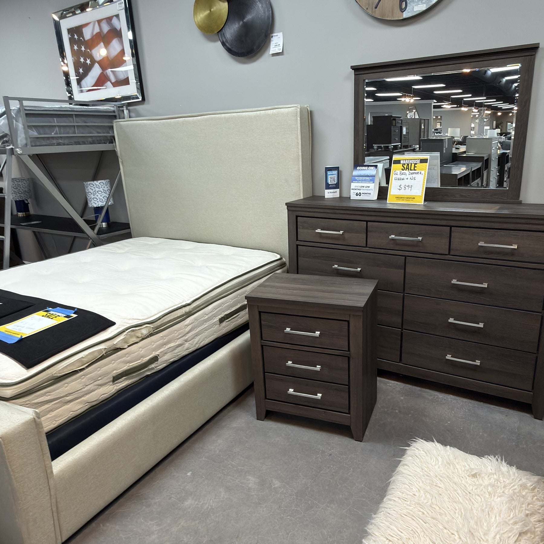 Opal Vault Queen Bed, Dresser, Mirror, Nightstand