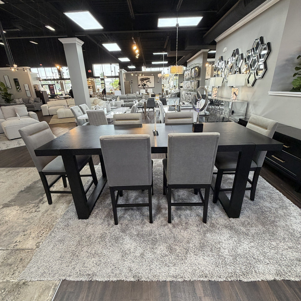 Mercer Charcoal Dining Table & 6 Chairs