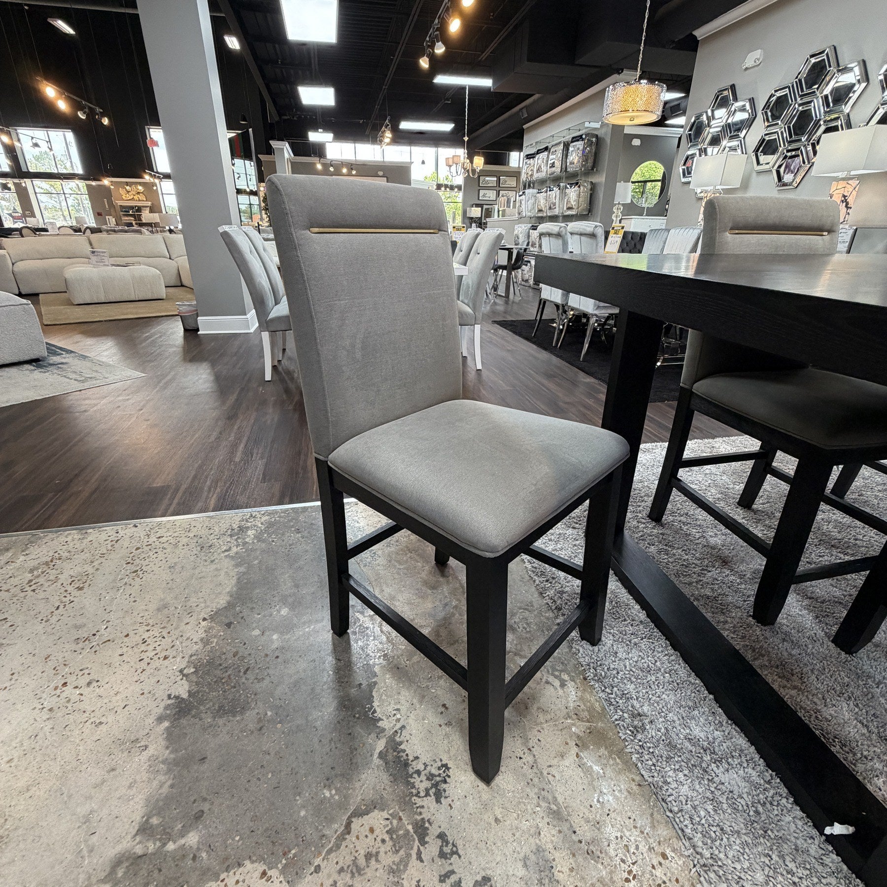 Mercer Charcoal Dining Table & 6 Chairs