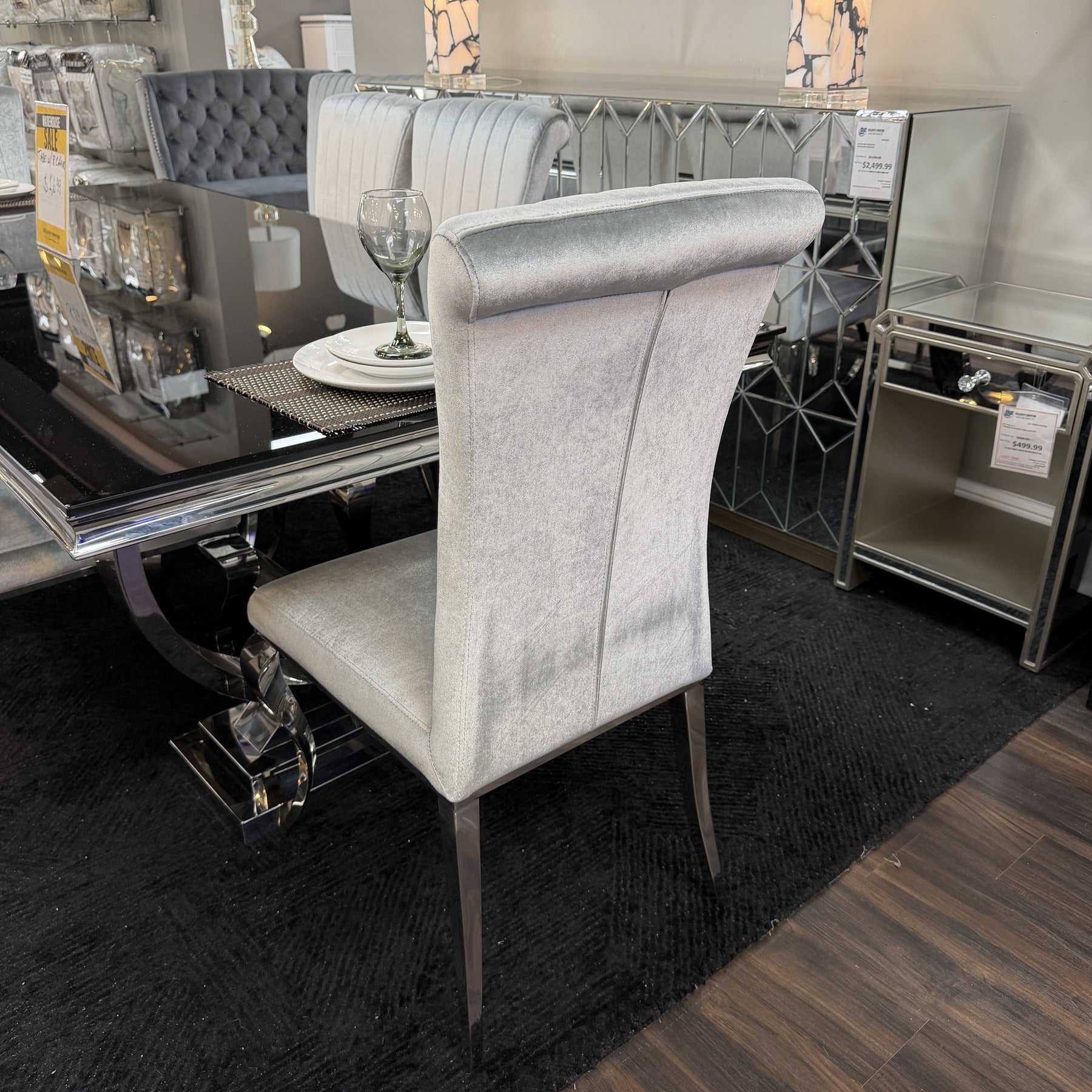 Noir Luxe Dining Table & 8 Chairs