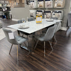 Polaris Velvet Dining Table & 6 Chairs
