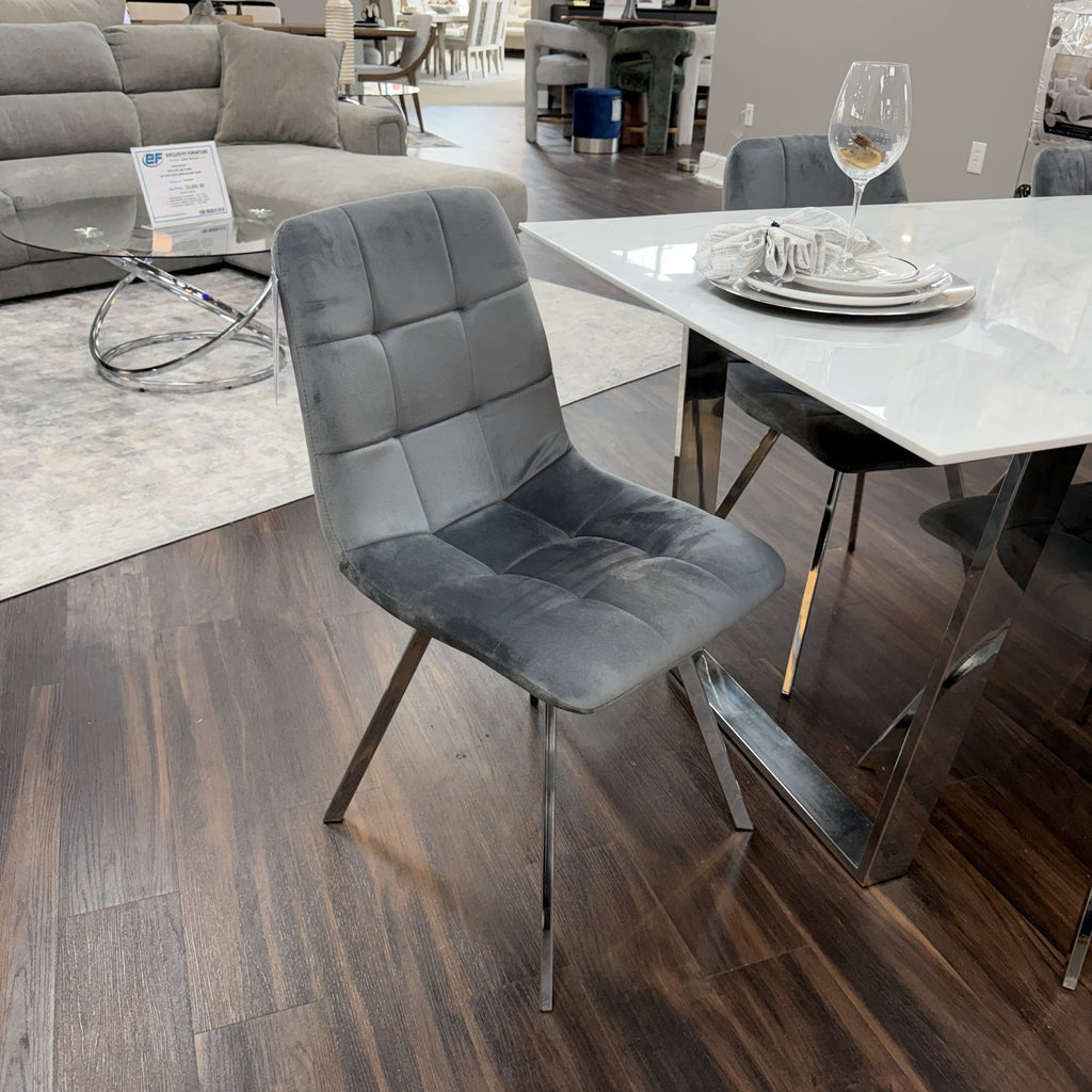 Polaris Velvet Dining Table & 6 Chairs