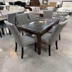 Roselyn Marble Table & 6 Chairs