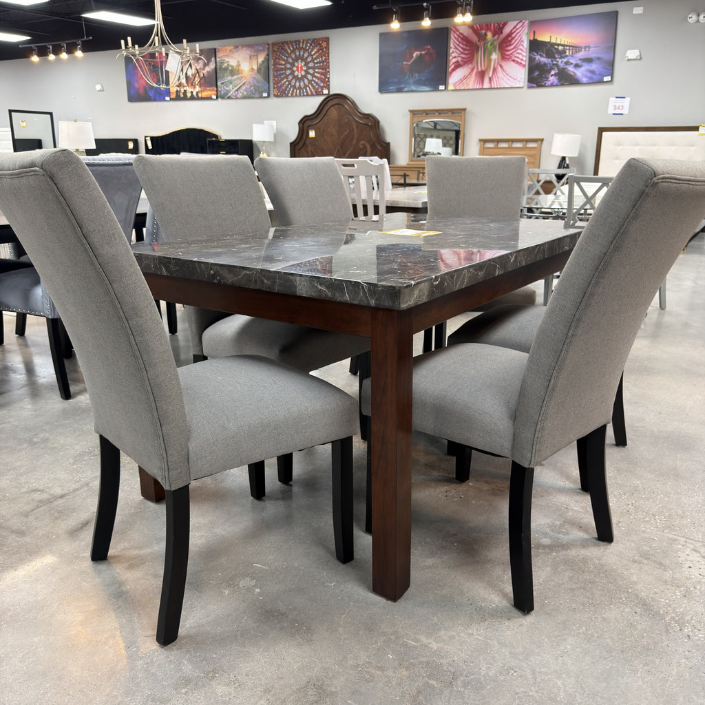 Roselyn Marble Table & 6 Chairs