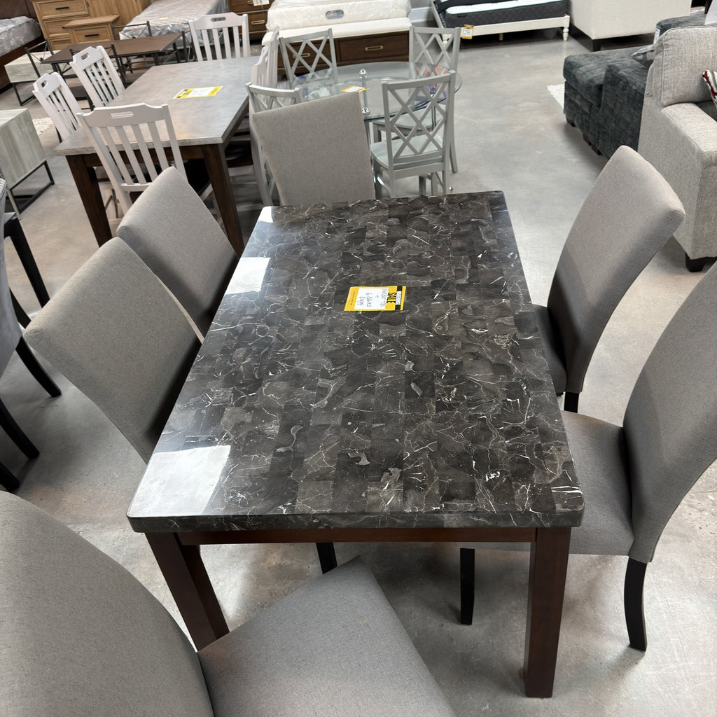 Roselyn Marble Table & 6 Chairs