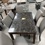 Roselyn Marble Table & 6 Chairs