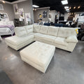 Aspen Polar White Sectional & Ottoman