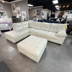 Aspen Polar White Sectional & Ottoman