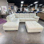 Aspen Polar White Sectional & Ottoman