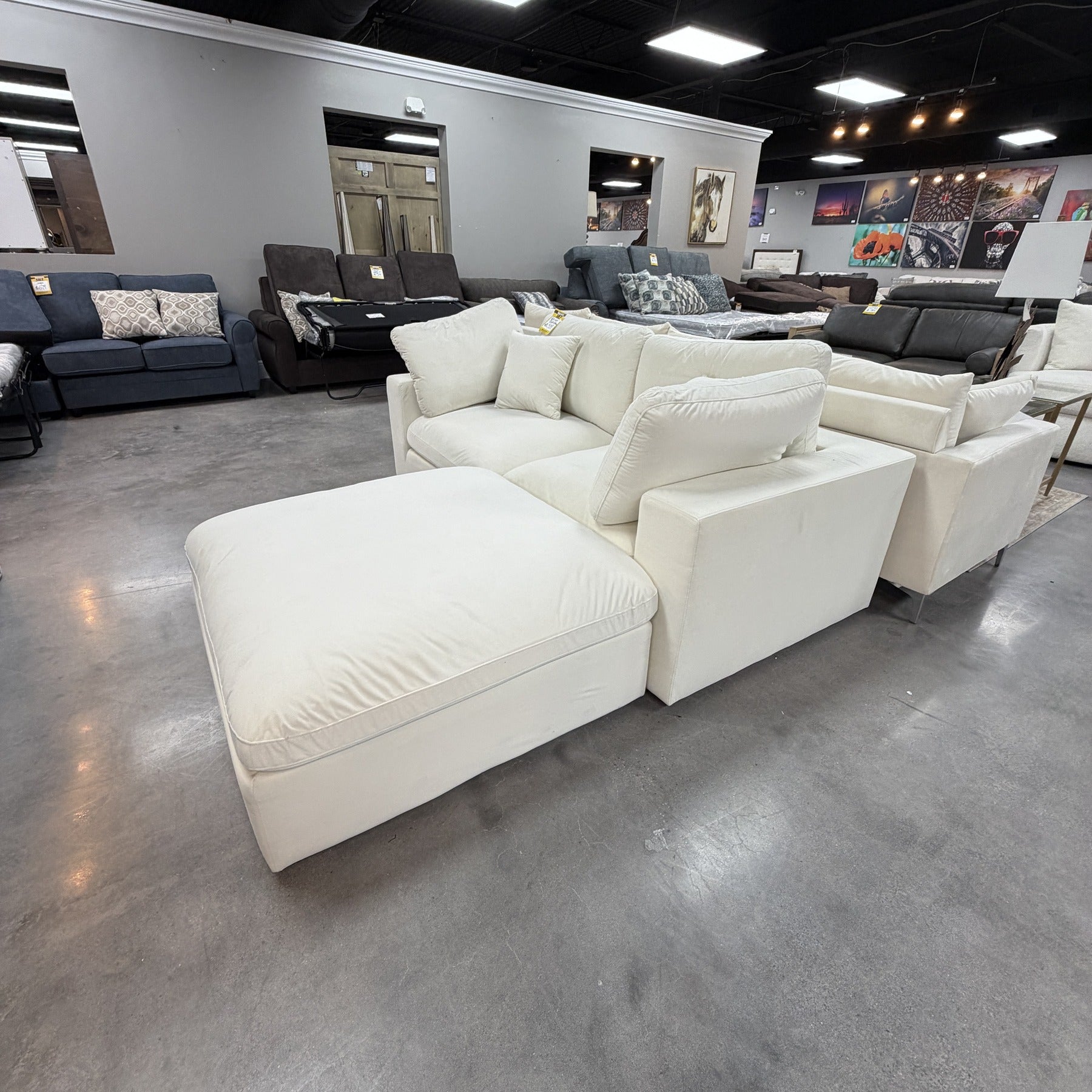Chauteau Velvet Sofa & Ottoman