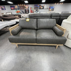 Copenhagen Oak Leather Loveseat