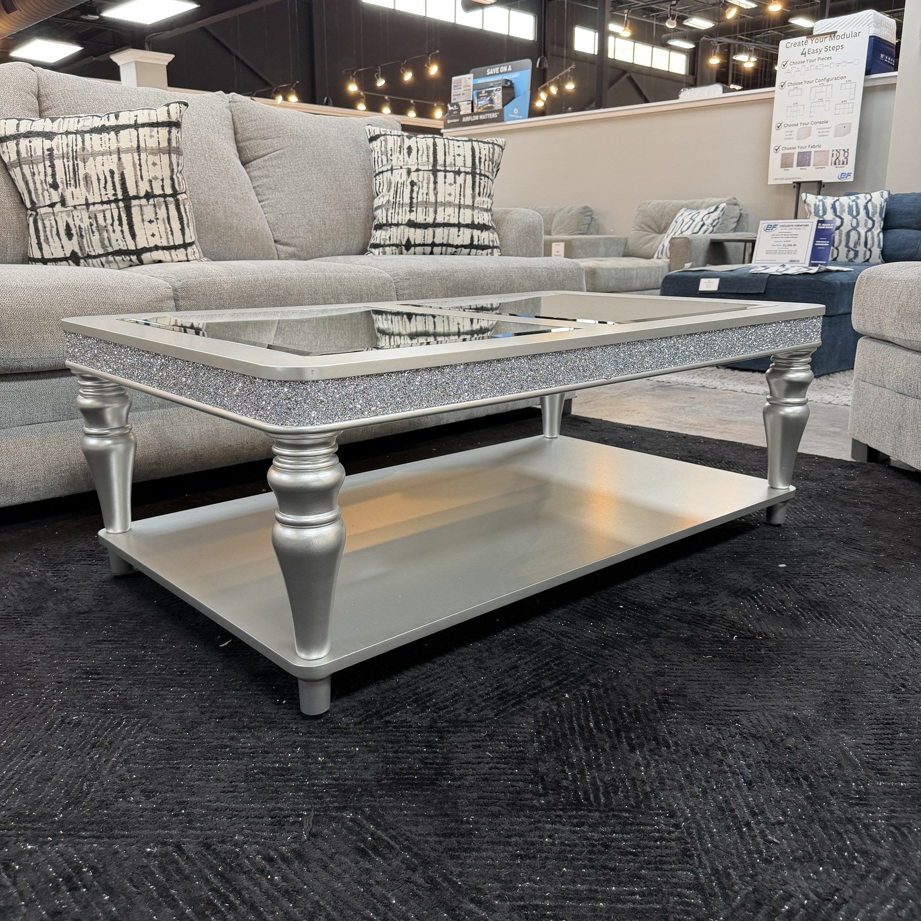 Diamond Luxe Coffee Table + End Table