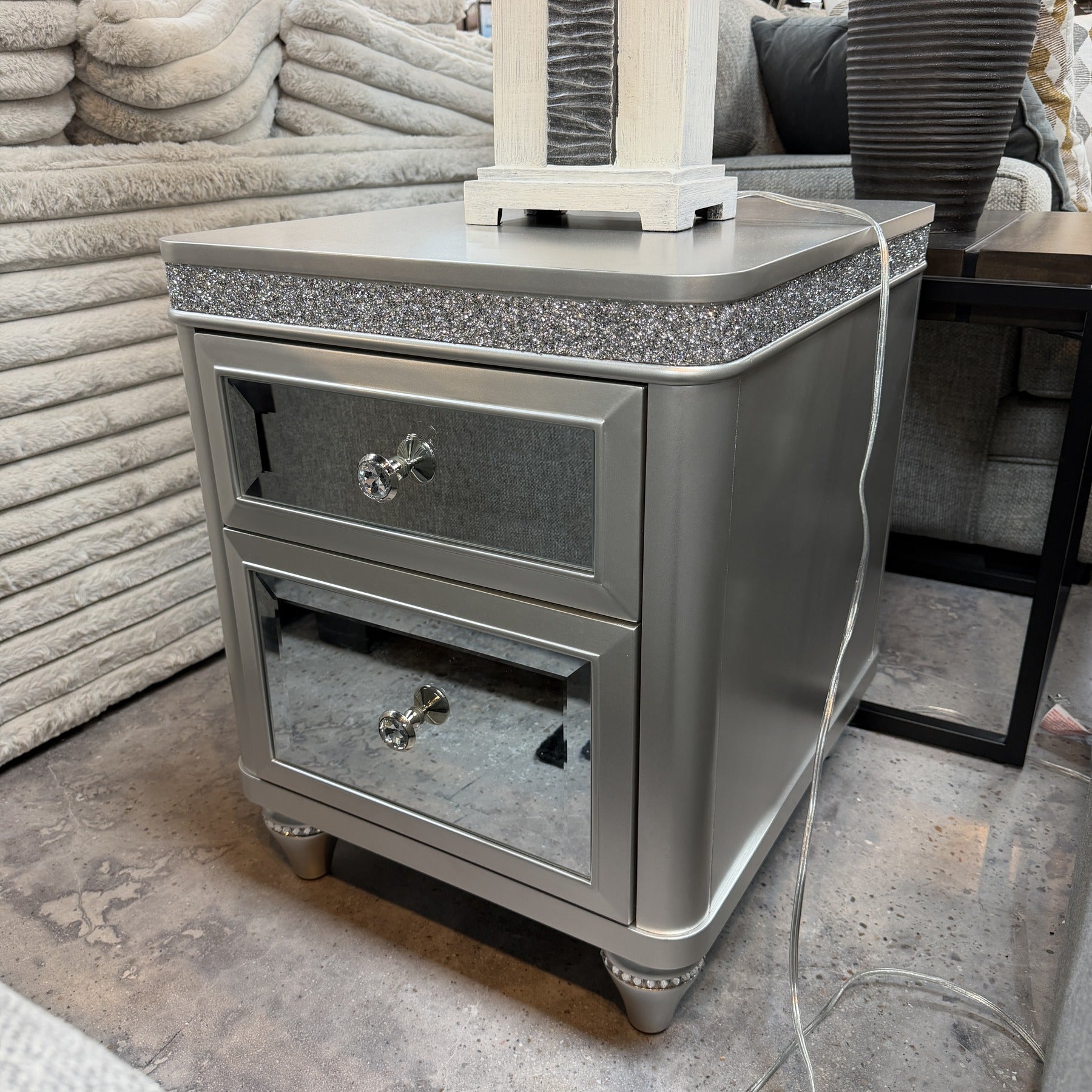 Diamond Luxe Coffee Table + End Table