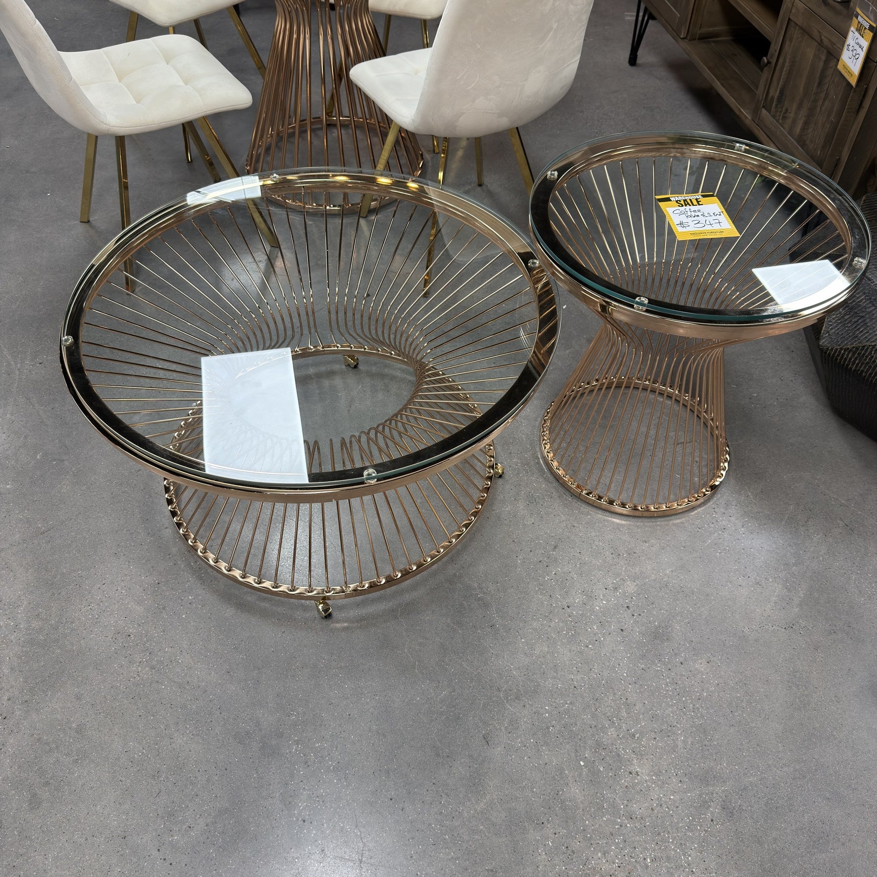 Golden Prism Coffee & End Table Set