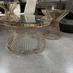 Golden Prism Coffee & End Table Set
