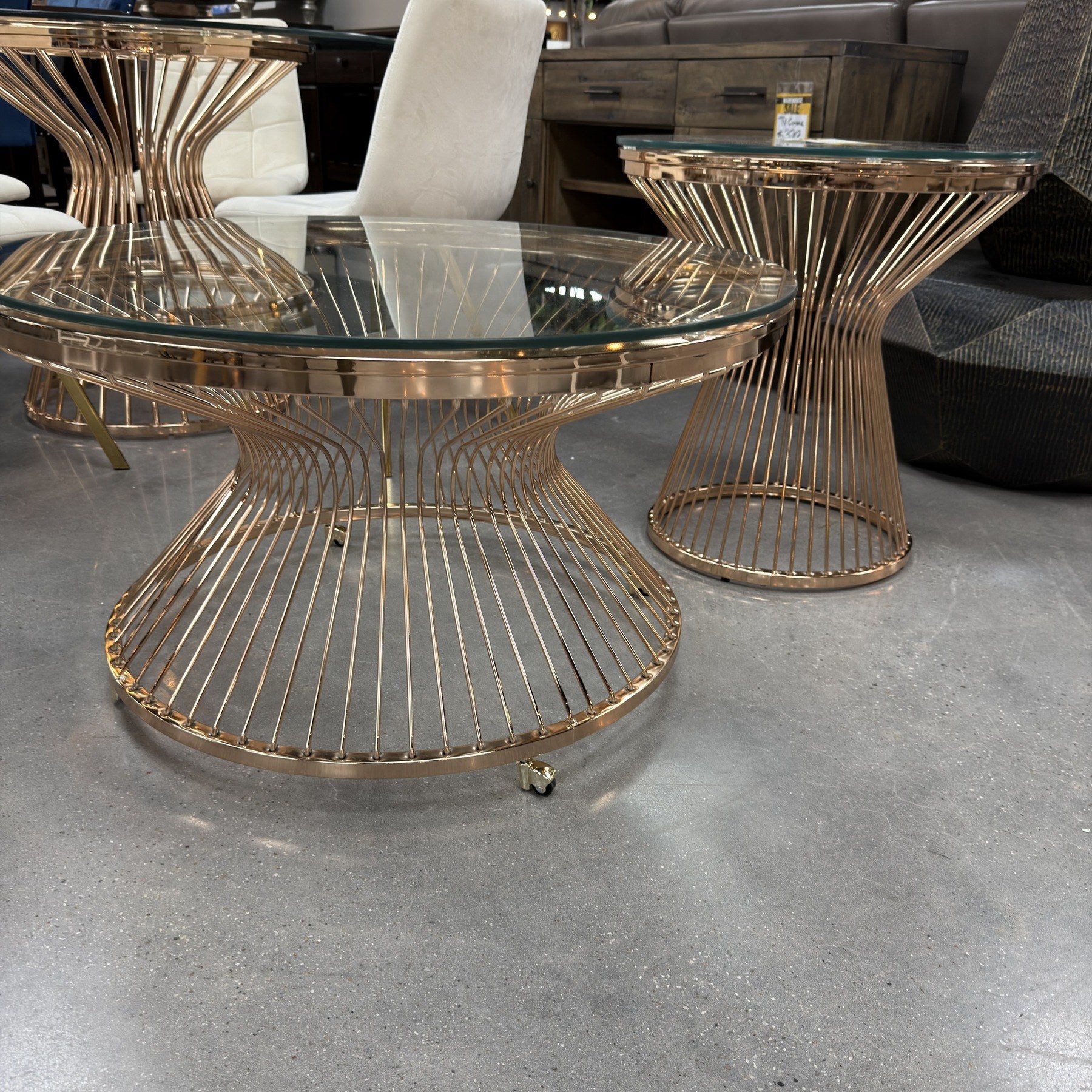 Golden Prism Coffee & End Table Set