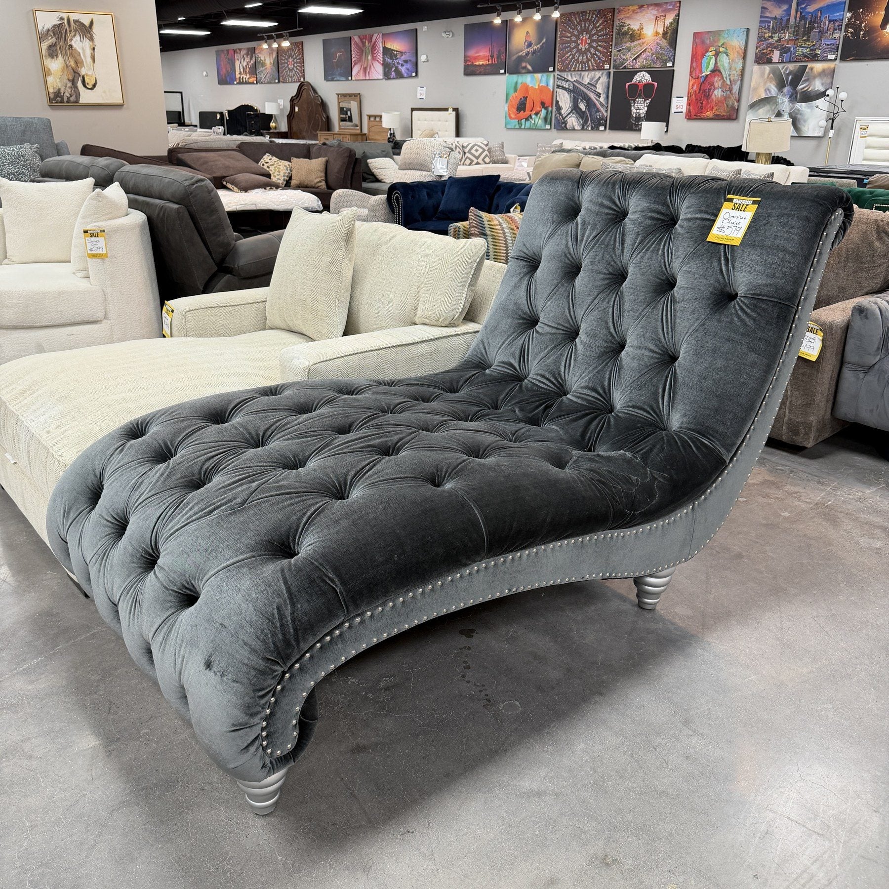 Meridian Velvet Oversized Chaise