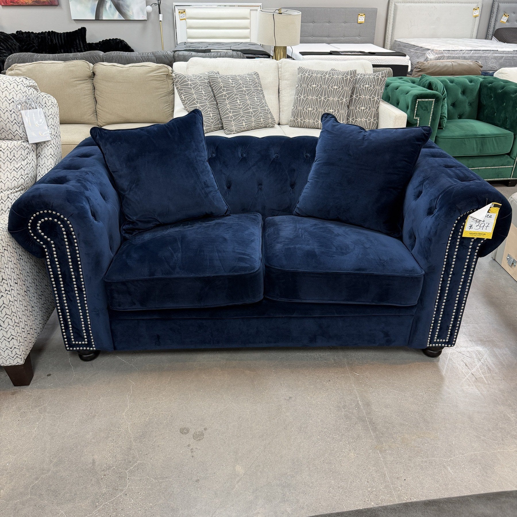 Sapphire Shimmer Chesterfield Sofa