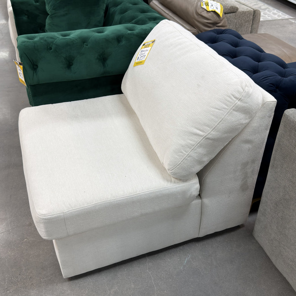 Sleek White Armless Chair