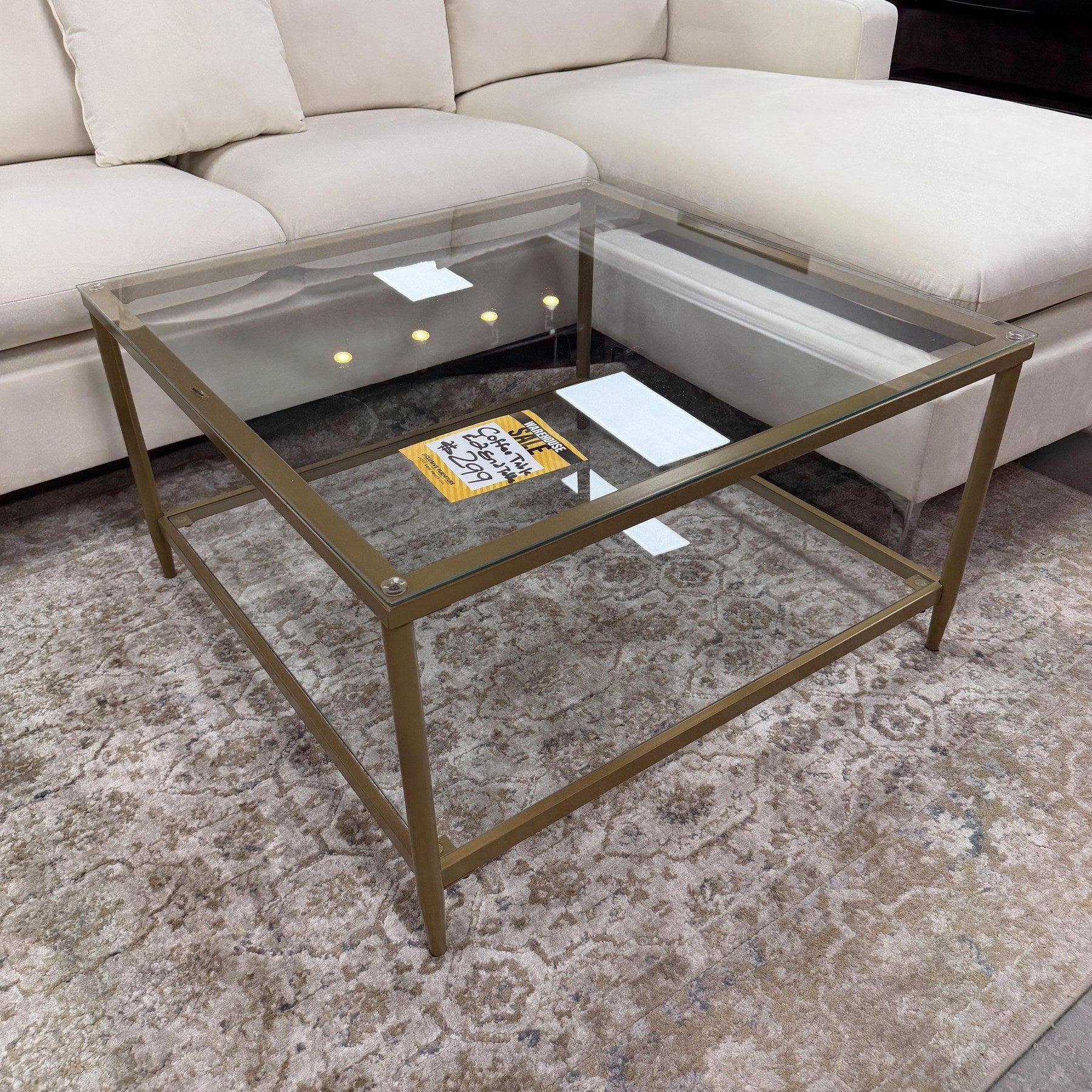 Urban Square Glass Coffee Table & 2 End Tables