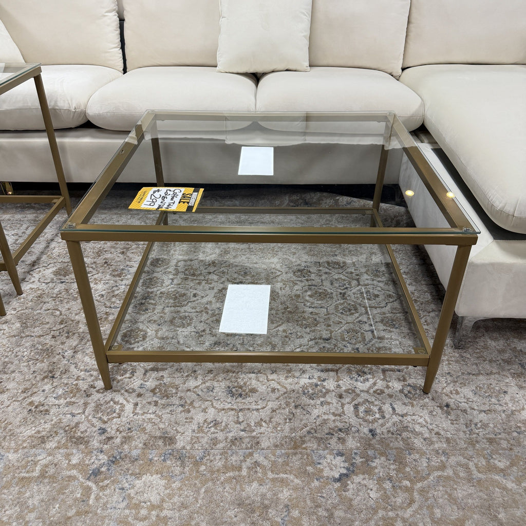 Urban Square Glass Coffee Table & 2 End Tables