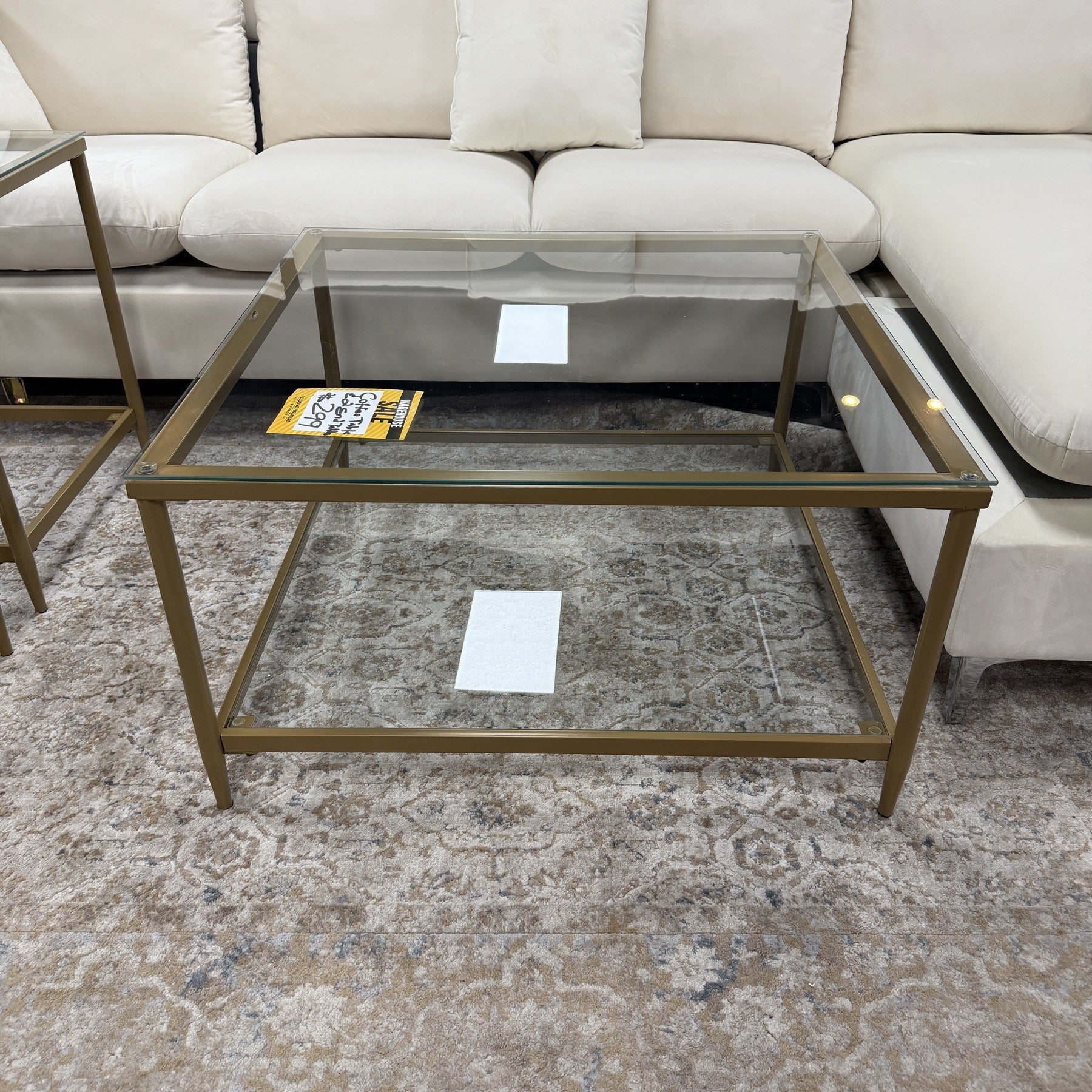Urban Square Glass Coffee Table & 2 End Tables