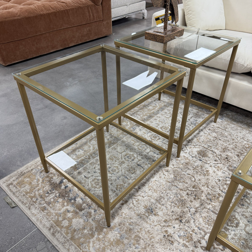 Urban Square Glass Coffee Table & 2 End Tables