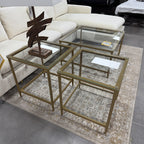 Urban Square Glass Coffee Table & 2 End Tables