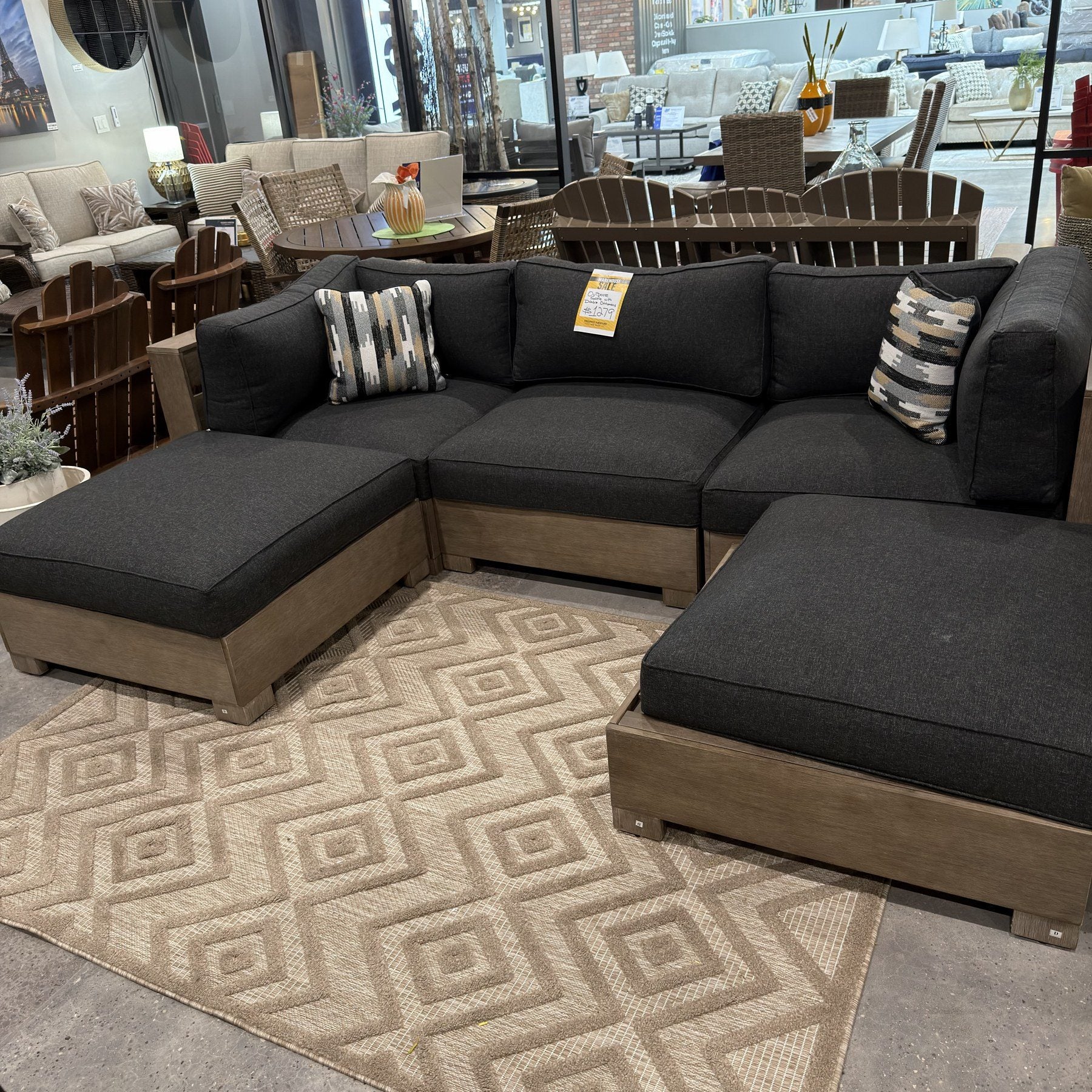 Midnight Cove Outdoor Sofa & Ottoman Set