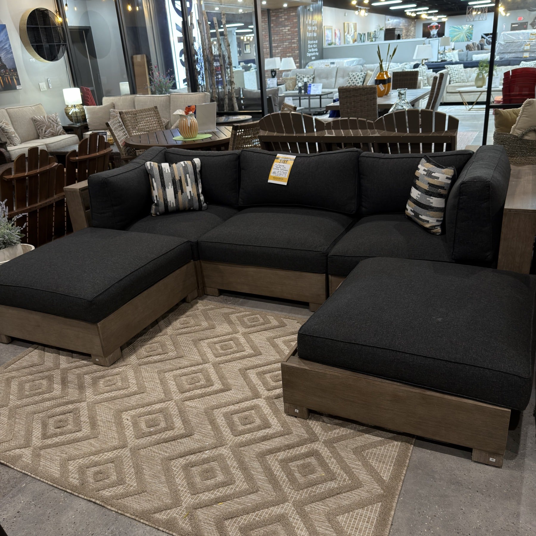 Midnight Cove Outdoor Sofa & Ottoman Set